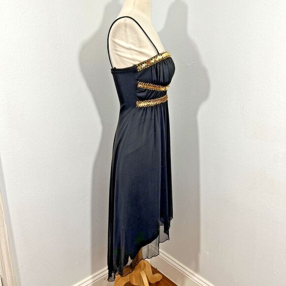 Mini Dress Womens‎ Small Black Hi Low Babydoll Whimsigoth Fairycore Hoco 90s Y2K - Picture 4 of 7